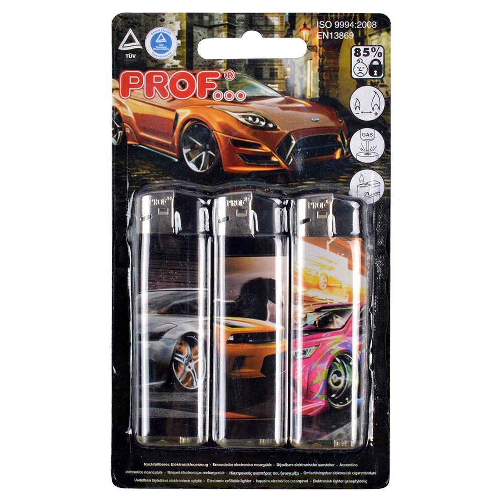 Feuerzeuge 3 St&uuml;ck, verschiedene Motive, sortiert