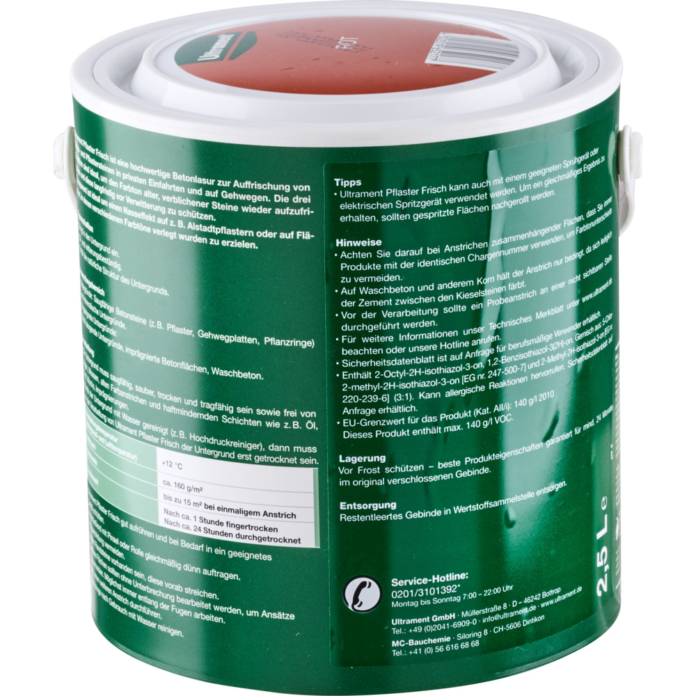 Ultrament Betonlasur Pflaster Frisch 2,5 Liter rot image number 2