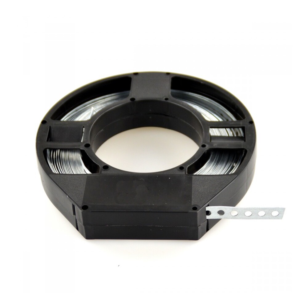 Lochband 10m 12x0,75mm Stahl verzinkt, mit Abrollbox