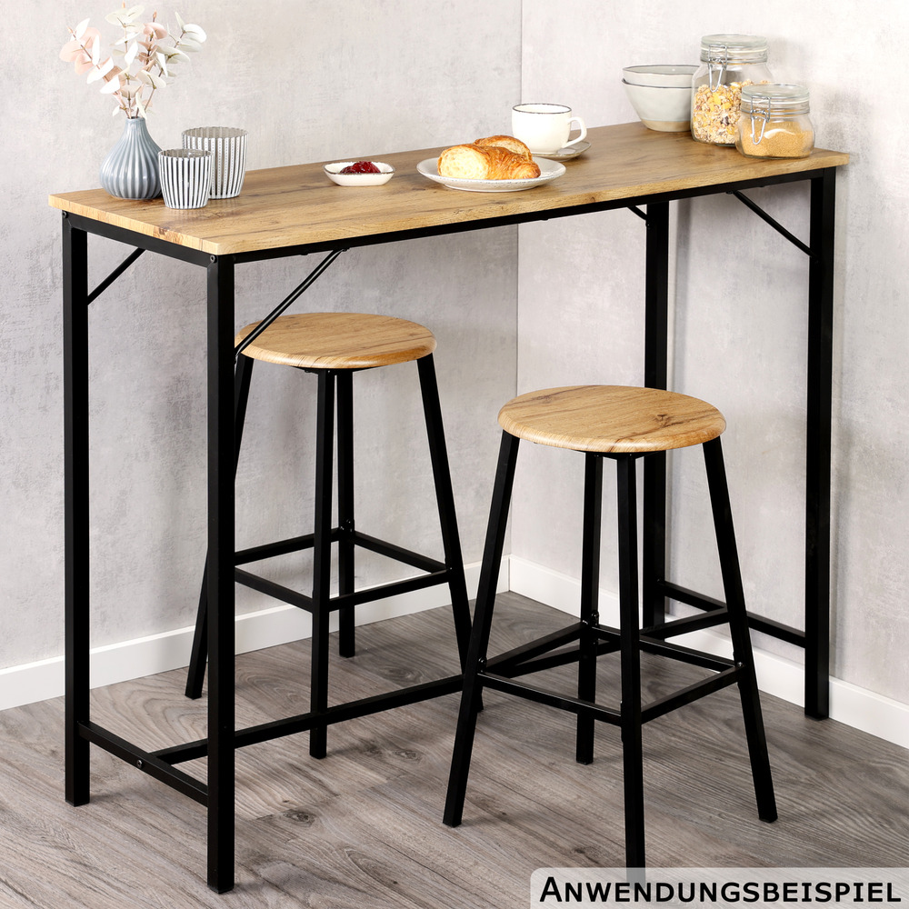 K&uuml;chenbar 3-teilig mit Holzfaserplatte in Eichenoptik image number 2