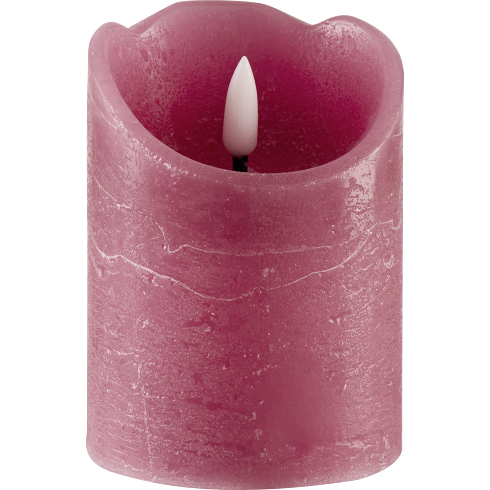 LED-Echtwachskerze Rustic &Oslash; 7,5 x 10 cm mit Timer