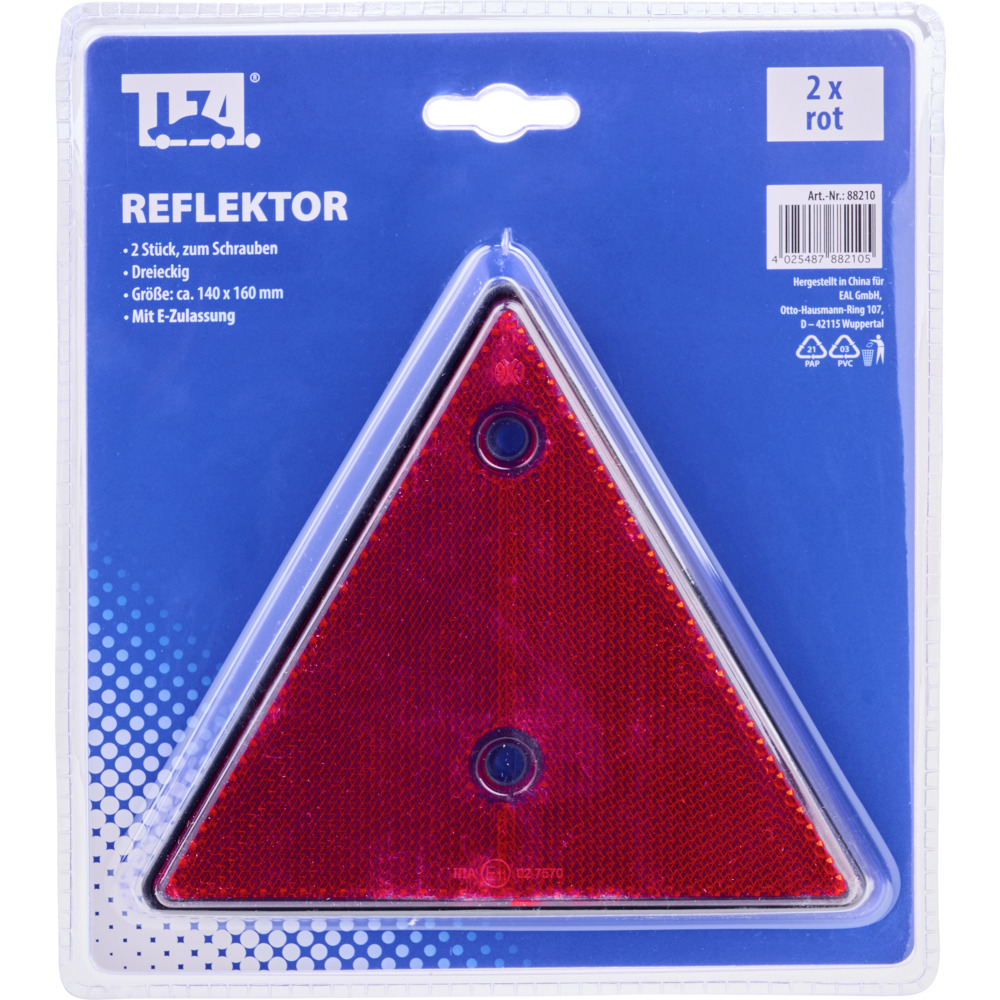 Dreieck-R&uuml;ckstrahler-Set 2 St&uuml;ck in Rot image number 1