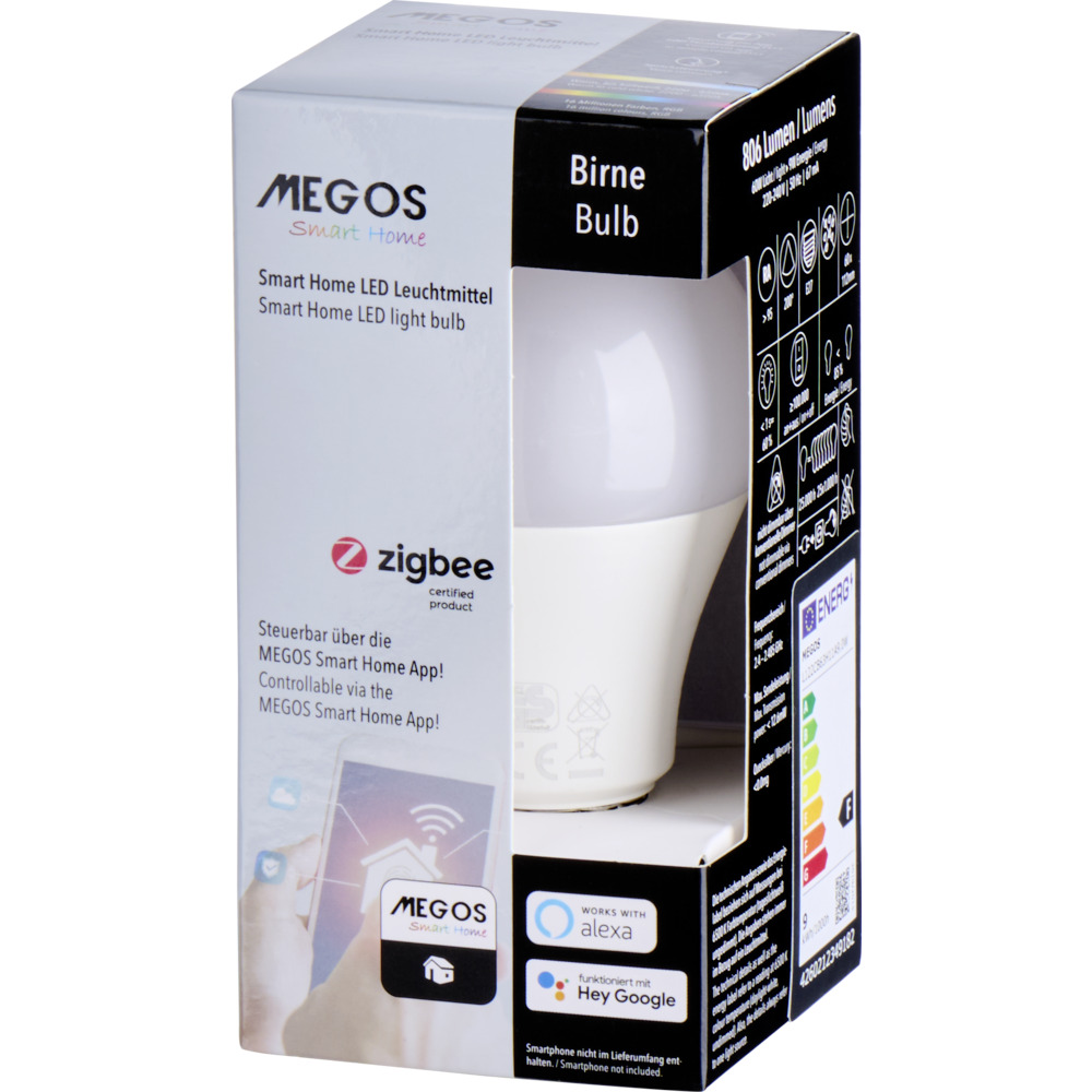 MEGOS LED-Lampe 9 Watt in Birnenform image number 1