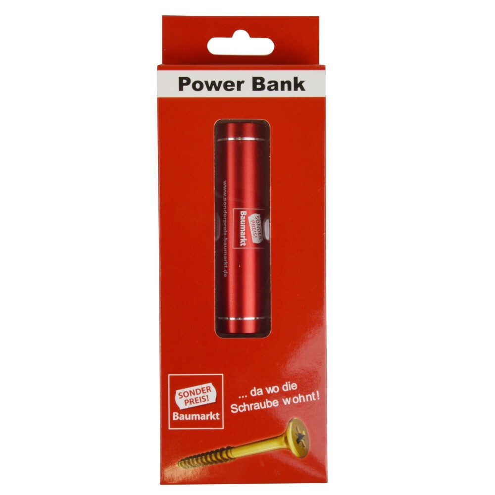 Powerbank 2500mAh in Rot inklusive 5 Adapter Stecker image number 1