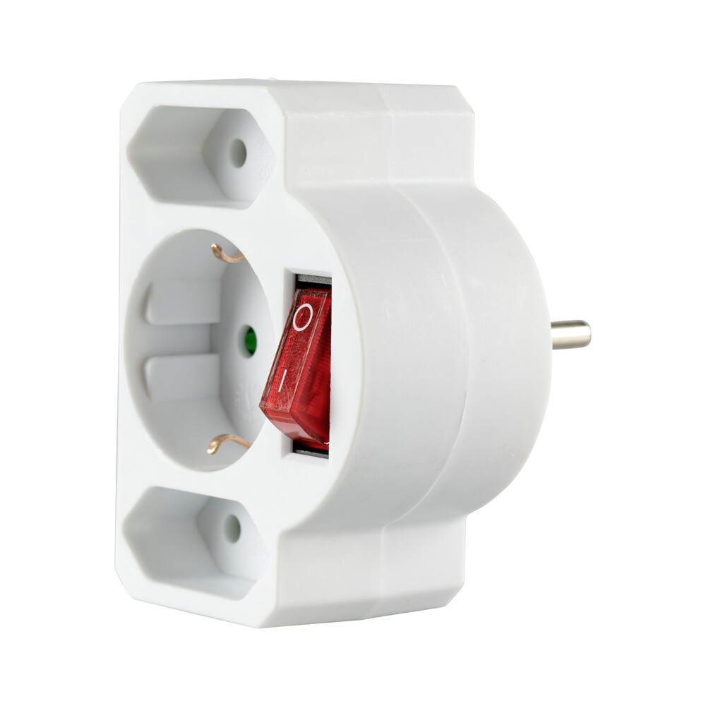 Zwischenstecker 3-fach in wei&szlig; image number 1