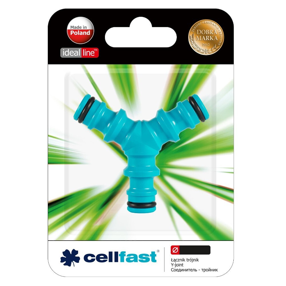 3-Wege Kupplung Anschluss-St&uuml;ck aus blauem Kunststoff