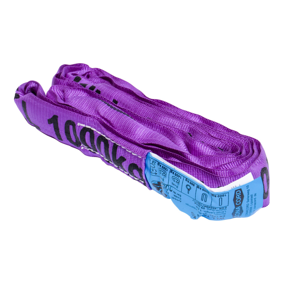 Rundschlinge 1,5m violett 1000kg Hebegurt Hebeband Hebeschlinge Bandschlinge