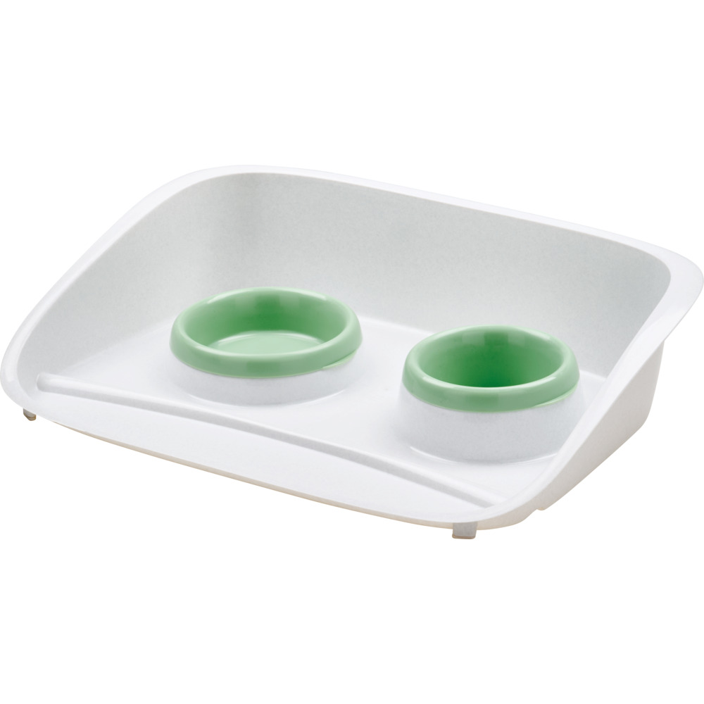 Katzennapf-Set in granit/soft green