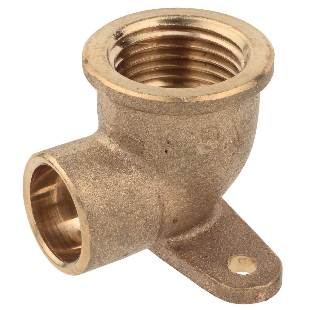 Wandscheibe 90&deg; L&ouml;tfitting 22 mm x &frac34;" Innengewinde aus Rotguss