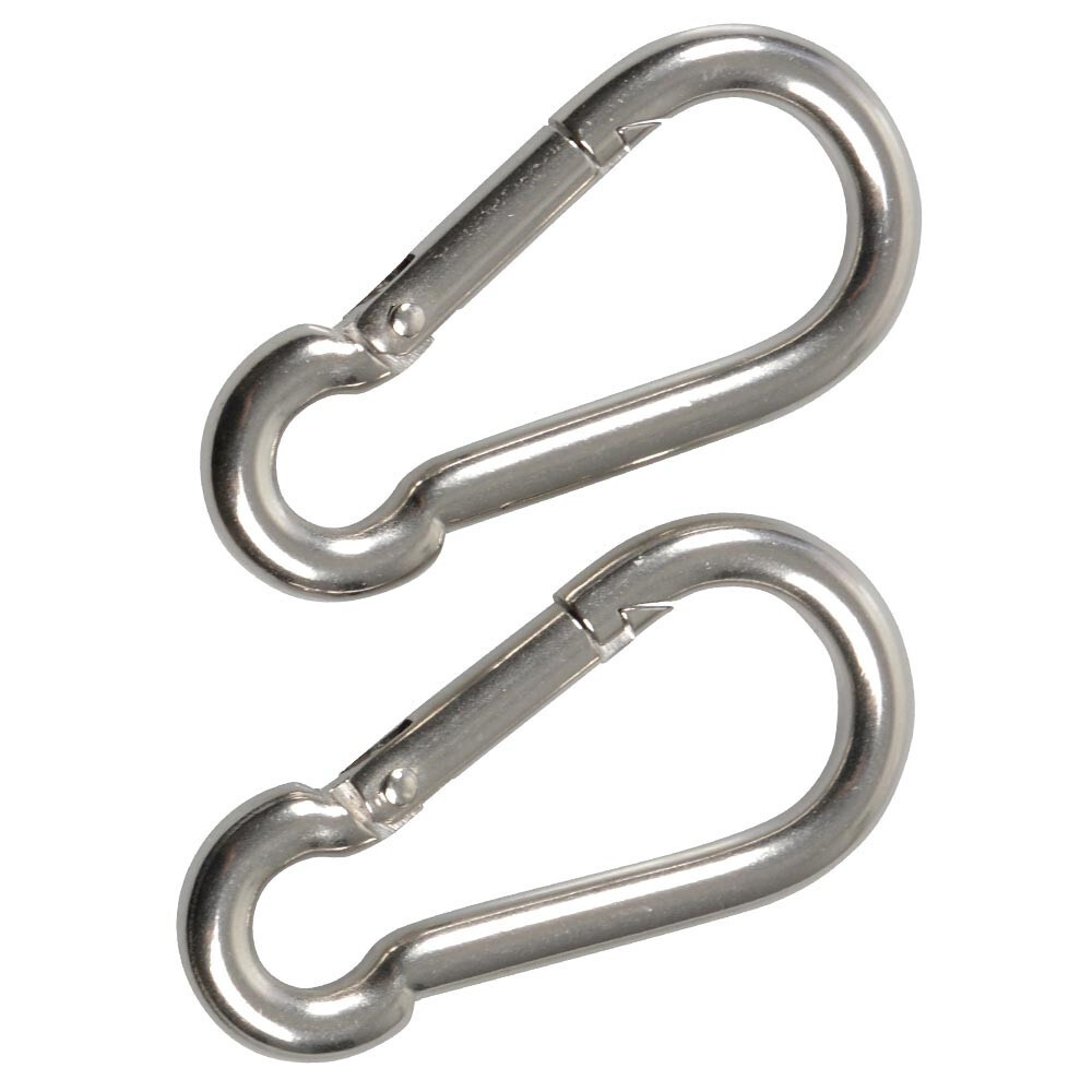 FISHBULL Feuerwehr-Karabiner 5 x 50 mm V4A Edelstahl, 2 St&uuml;ck, Belastbarkeit 120 kg