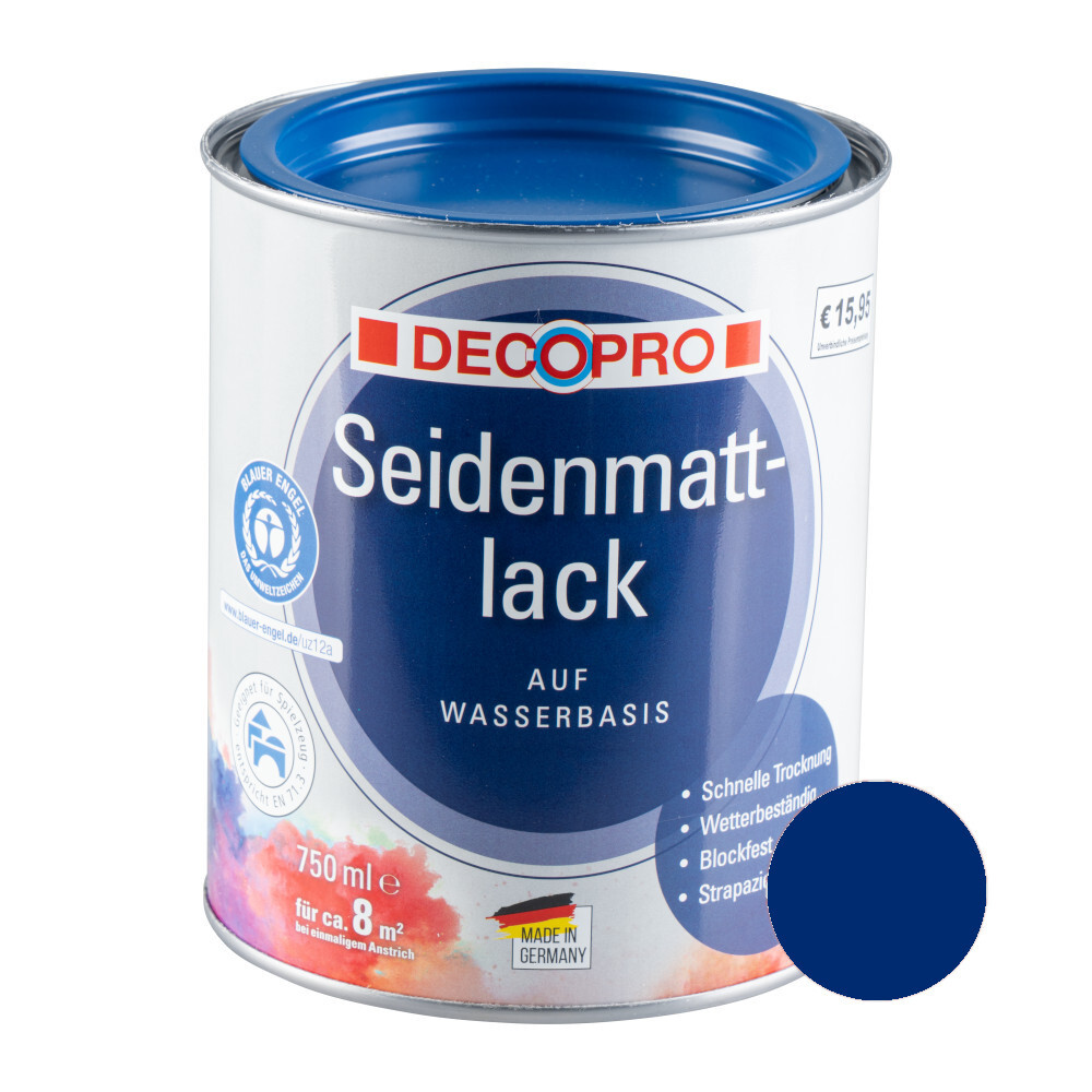 DECOPRO Acryl Seidenmattlack enzianblau RAL 5010 f&uuml;r innen und au&szlig;en