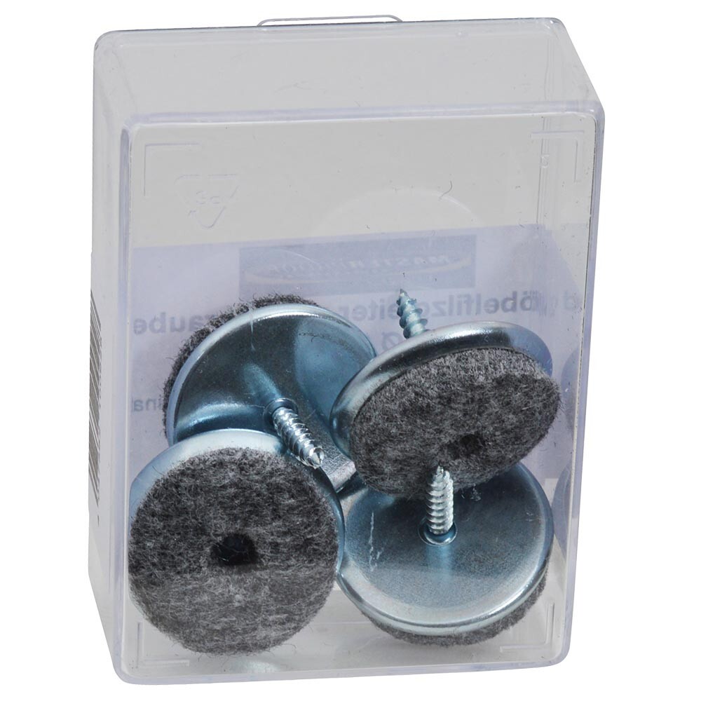 Filzgleiter-Set 4 St&uuml;ck 28 mm in Wei&szlig; aufschraubbar