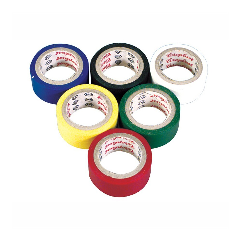 Isolierband 6 Rollen 3,3mx19mm farbig sortiert