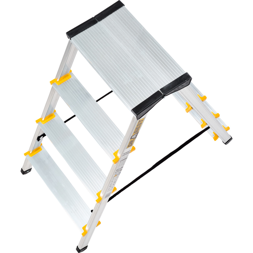 Trittleiter aus Aluminium mit 4 Stufen, beidseitig begehbar image number 1