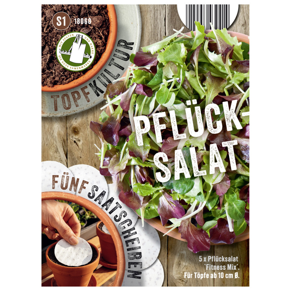Saatscheiben Pfl&uuml;cksalat &bdquo;Fitness-Mix&ldquo; 5 Scheiben