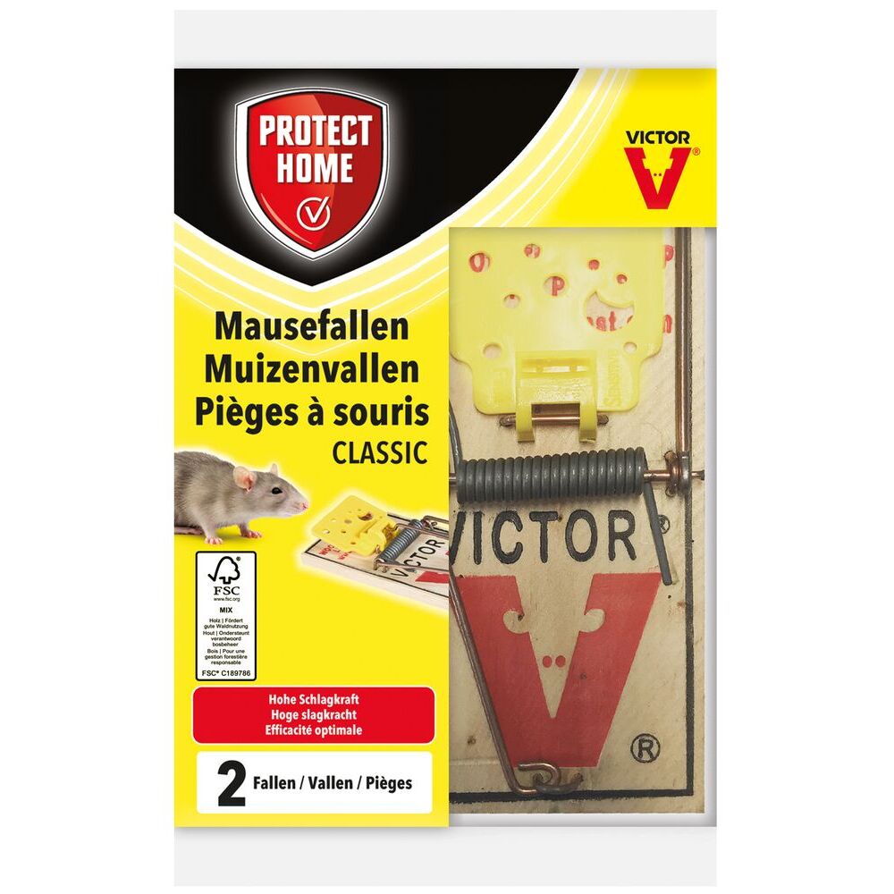 Protect Home Mausefallen-Set Classic 2 St&uuml;ck mit Schlagfalle