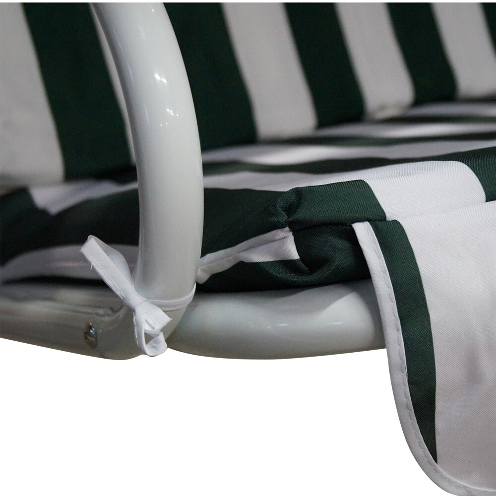 Hollywoodschaukel 3-Sitzer Florida 170 x 110 x 153 cm wei&szlig;/gr&uuml;n image number 2