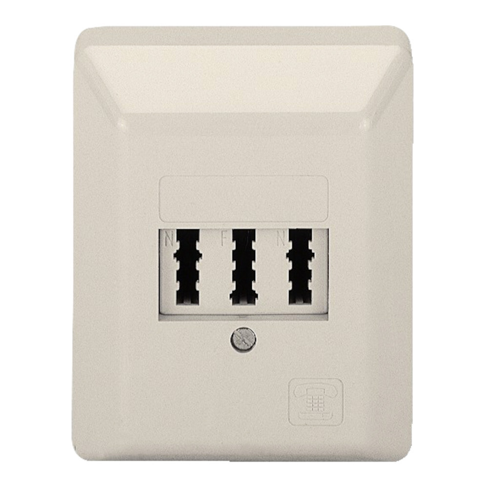 Telefonsteckdose TAE NFN Aufputz, 3 Steckpl&auml;tze, Wei&szlig;