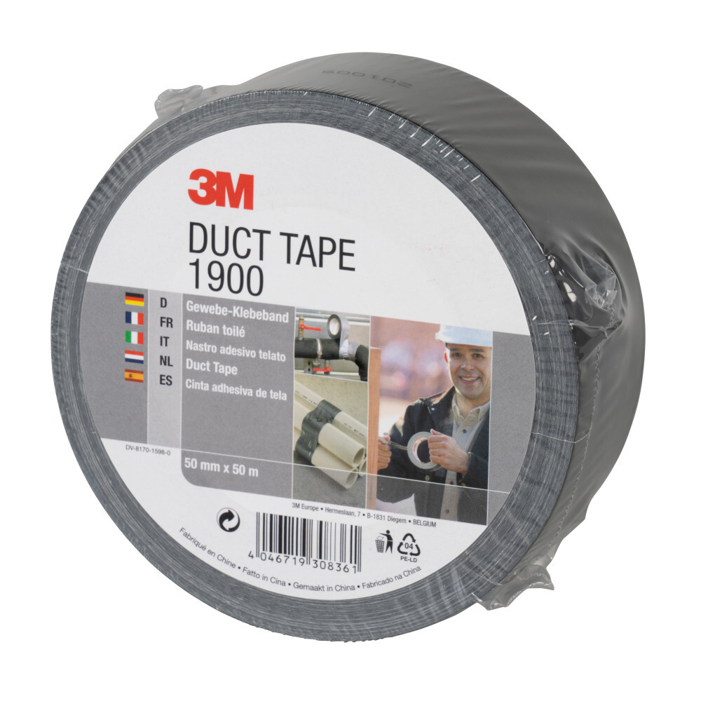 3M Gewebeklebeband Duct Tape 1900 in schwarz 50 m x 50 mm image number 1