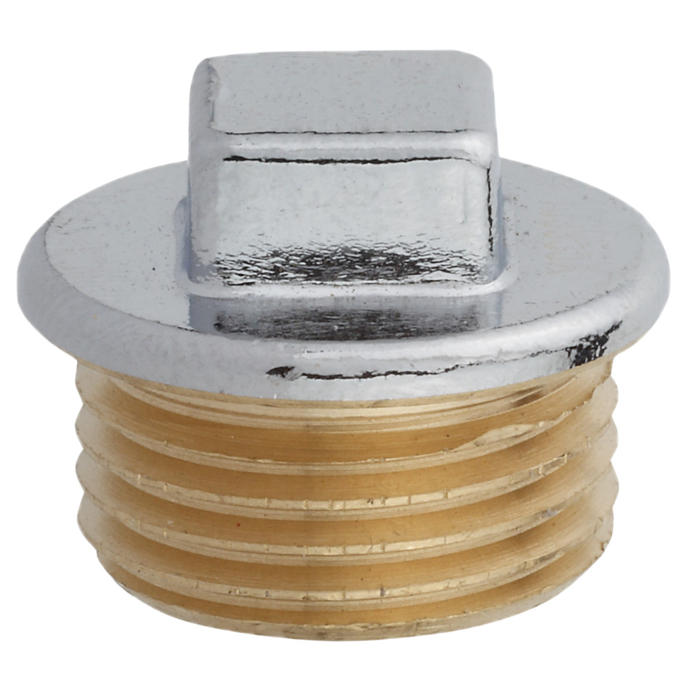 Stopfen Messing Vierkant verchromt &frac34;'' Aussengewinde