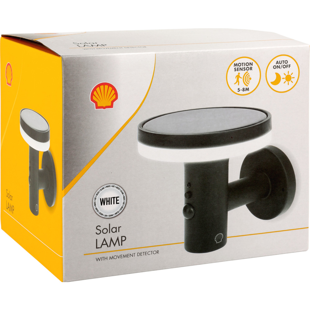 LED Solar Wandleuchte rund mit Bewegungsmelder image number 1