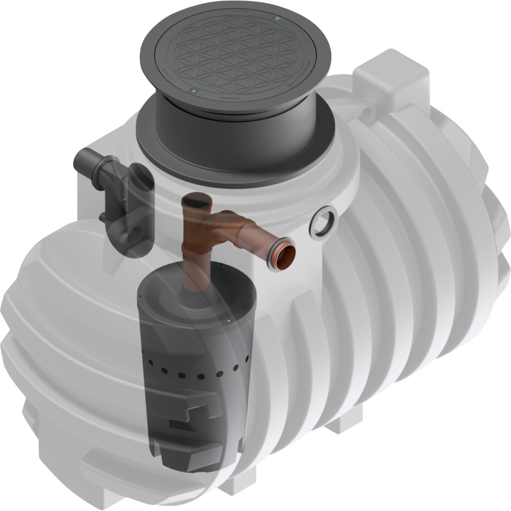 Regenwasser-Zisterne 2.200 Liter mit Biovitor Ausgleichsdom und Tankabdeckung image number 2