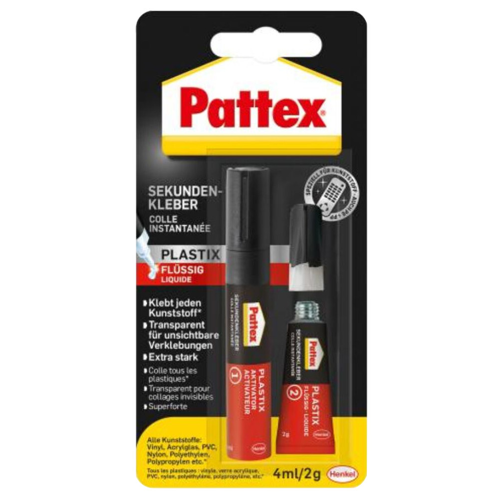 Pattex&reg; Sekundenkleber "Plastik" 2 g, mit 4 ml Aktivator
