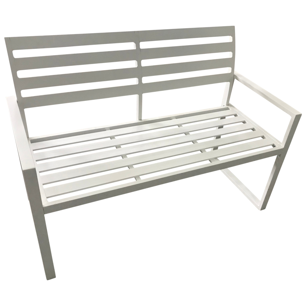 Gartenbank Atlanta 2-Sitzer, Aluminium, Wei&szlig;