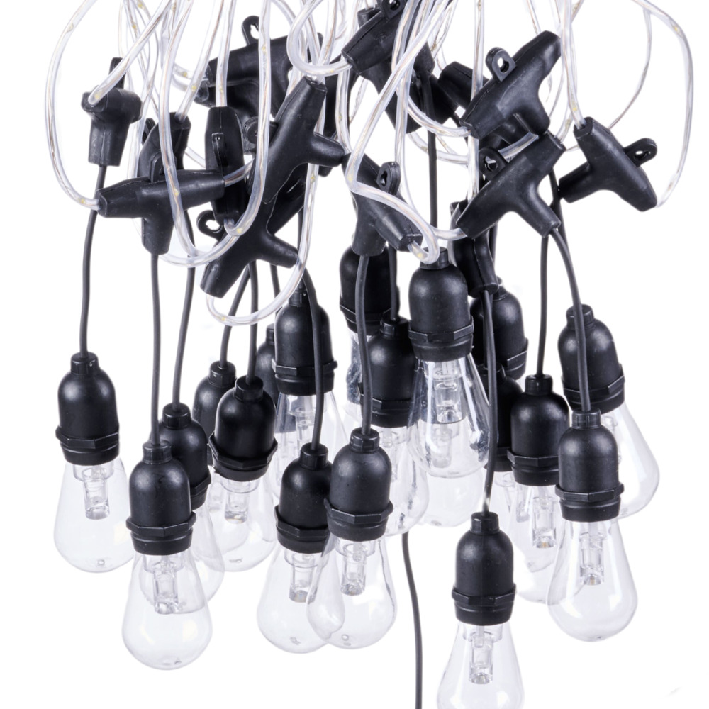 LED-Lichterkette 20 m warmwei&szlig; mit 20 Gl&uuml;hbirnen