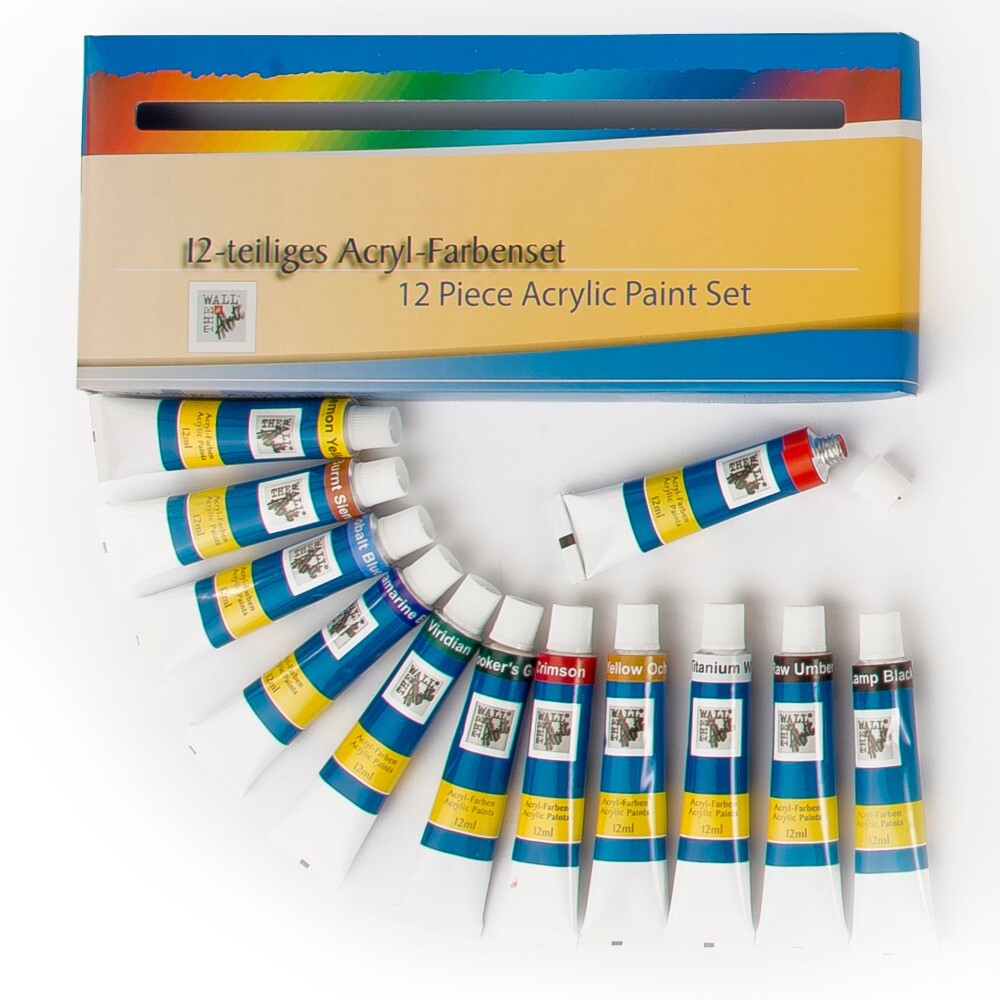 The Wall Acrylfarben Set 12 Tuben je 12 ml Farben Malset