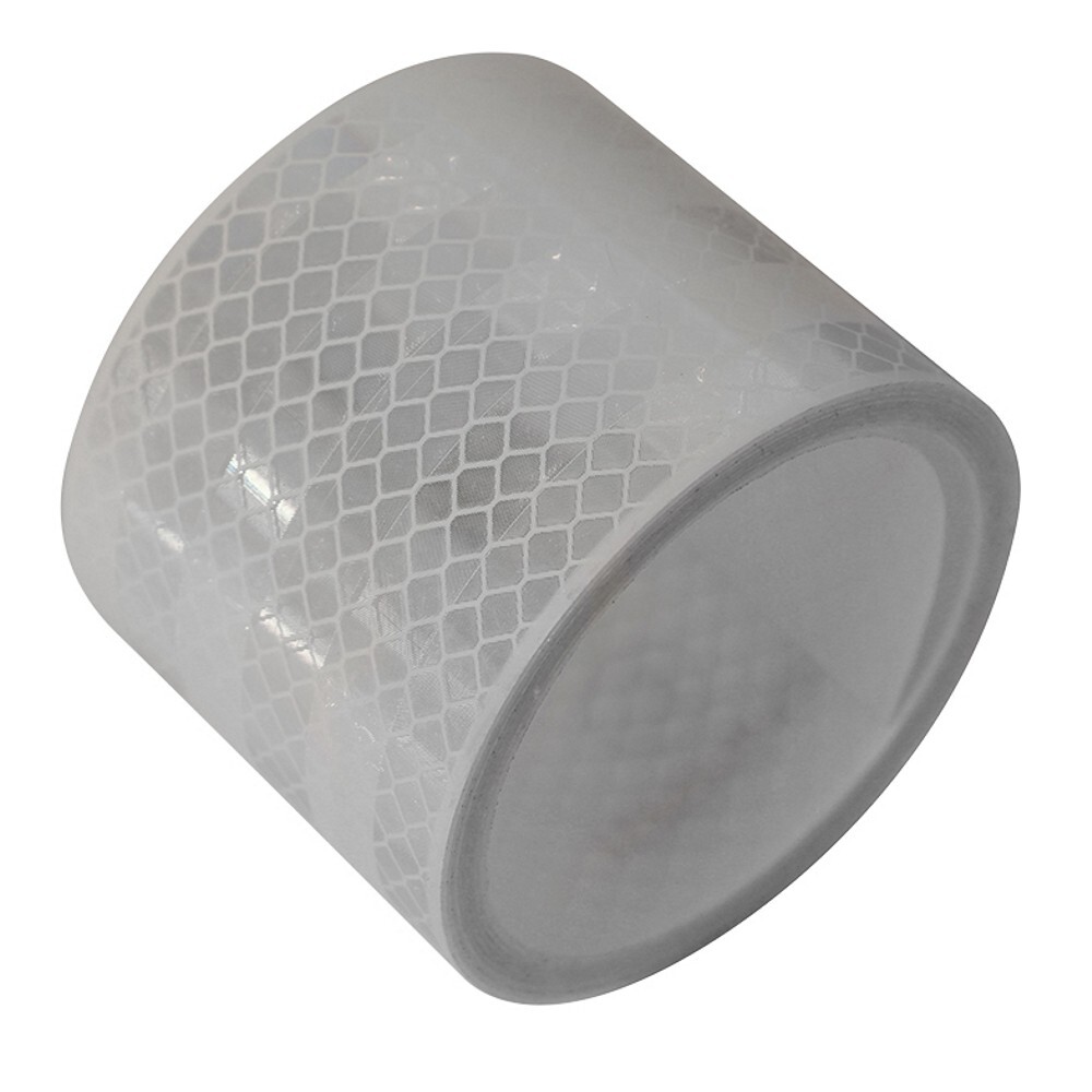 Reflektorband 2m wei&szlig; selbstklebend PVC Anh&auml;nger Reflexband KfZ Reflektor
