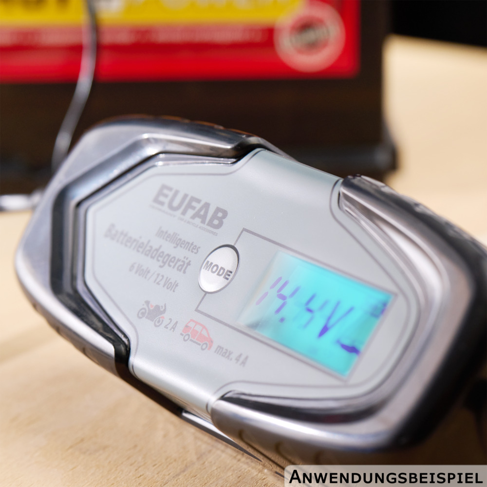 Batterieladeger&auml;t 6 V und 12 V mit Klemmen und Schnellkontaktkabel image number 3