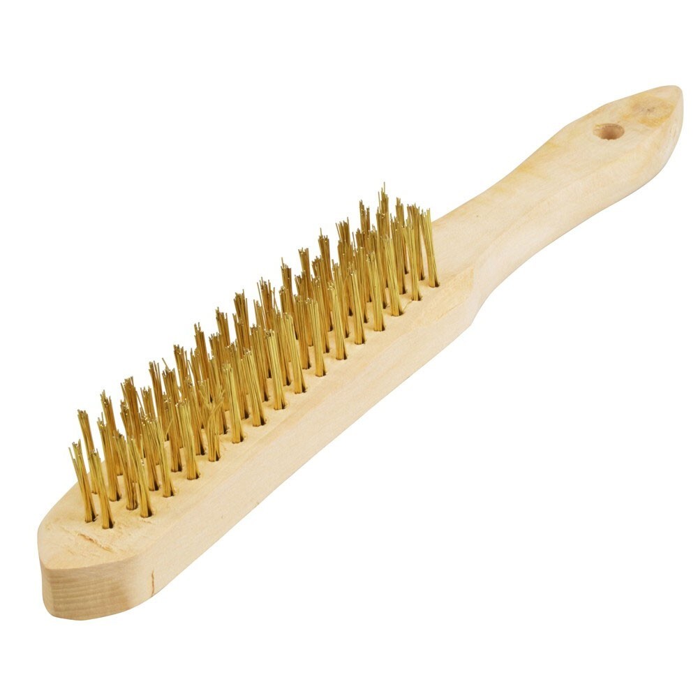 GERMANIA&reg; Drahtb&uuml;rste 4-reihig Stahl 30x285mm Messingdrahtb&uuml;rste Messingdraht