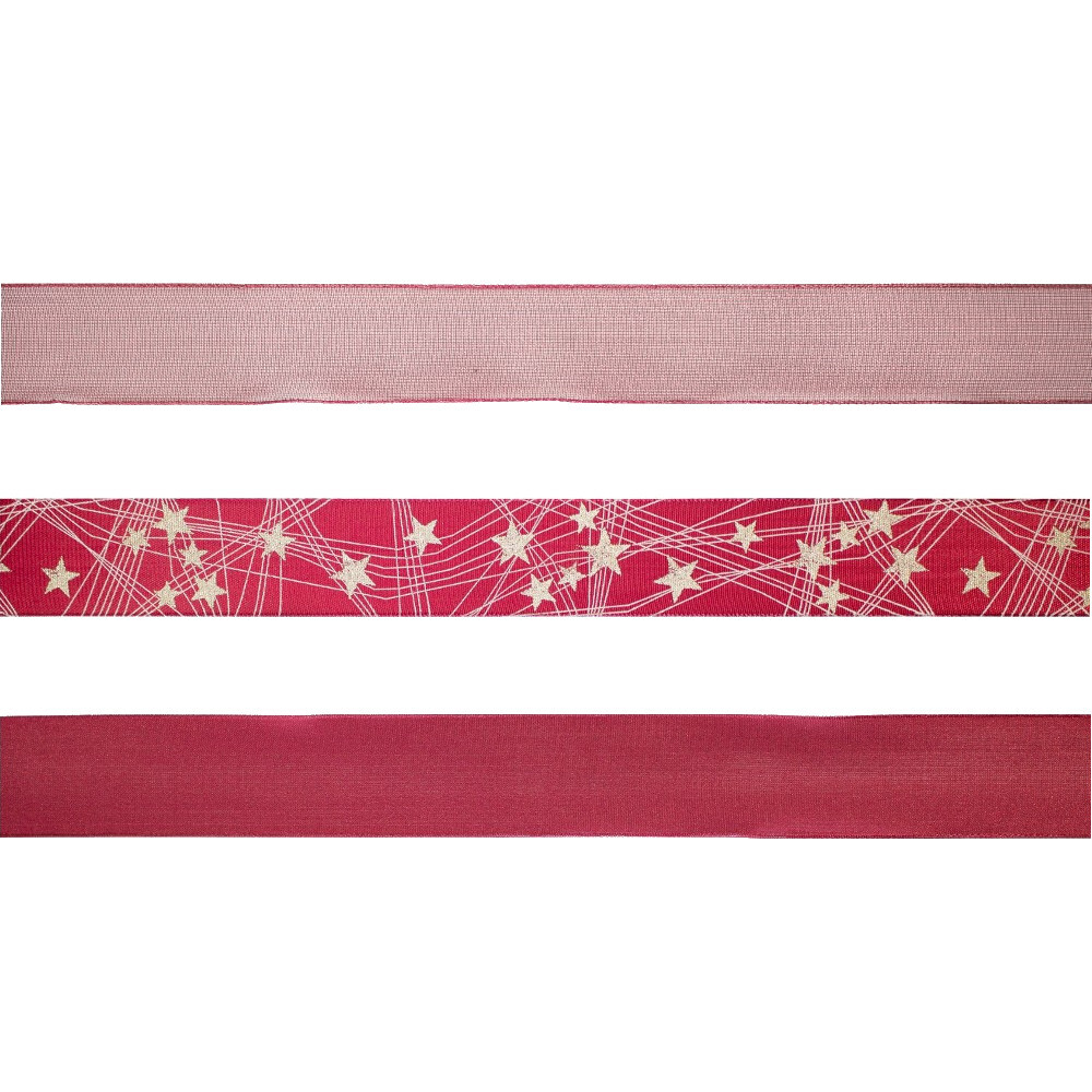 Geschenkband Weihnachten bordeaux, 2 m x 40 mm image number 1