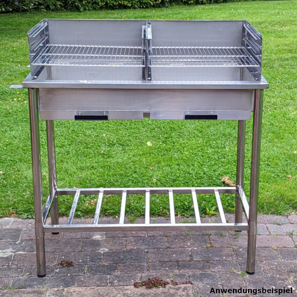 Campingk&uuml;che Doppel-Grilltisch Country Life Edelstahl image number 1