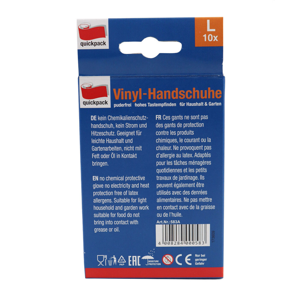 Handschuhe aus Vinyl in Gr&ouml;&szlig;e L, 10 St&uuml;ck image number 1