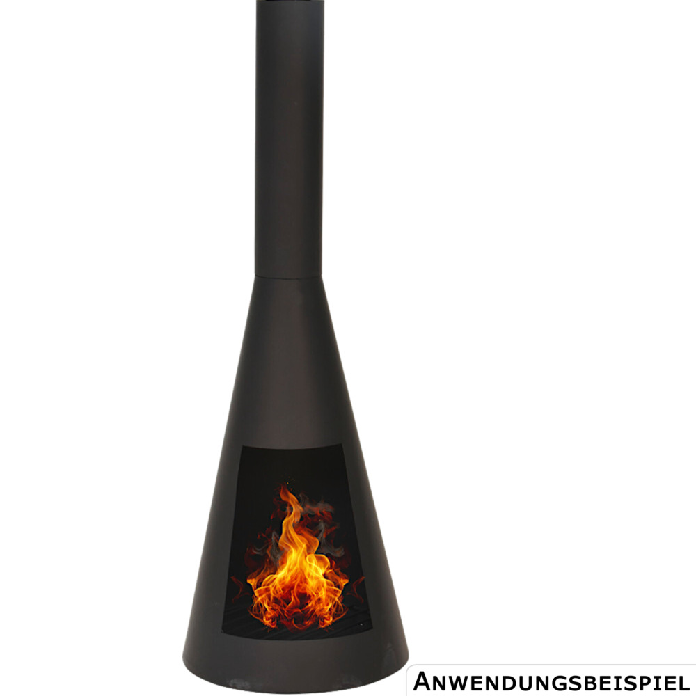Terrassen-Kamin 30x30x100 cm schwarz