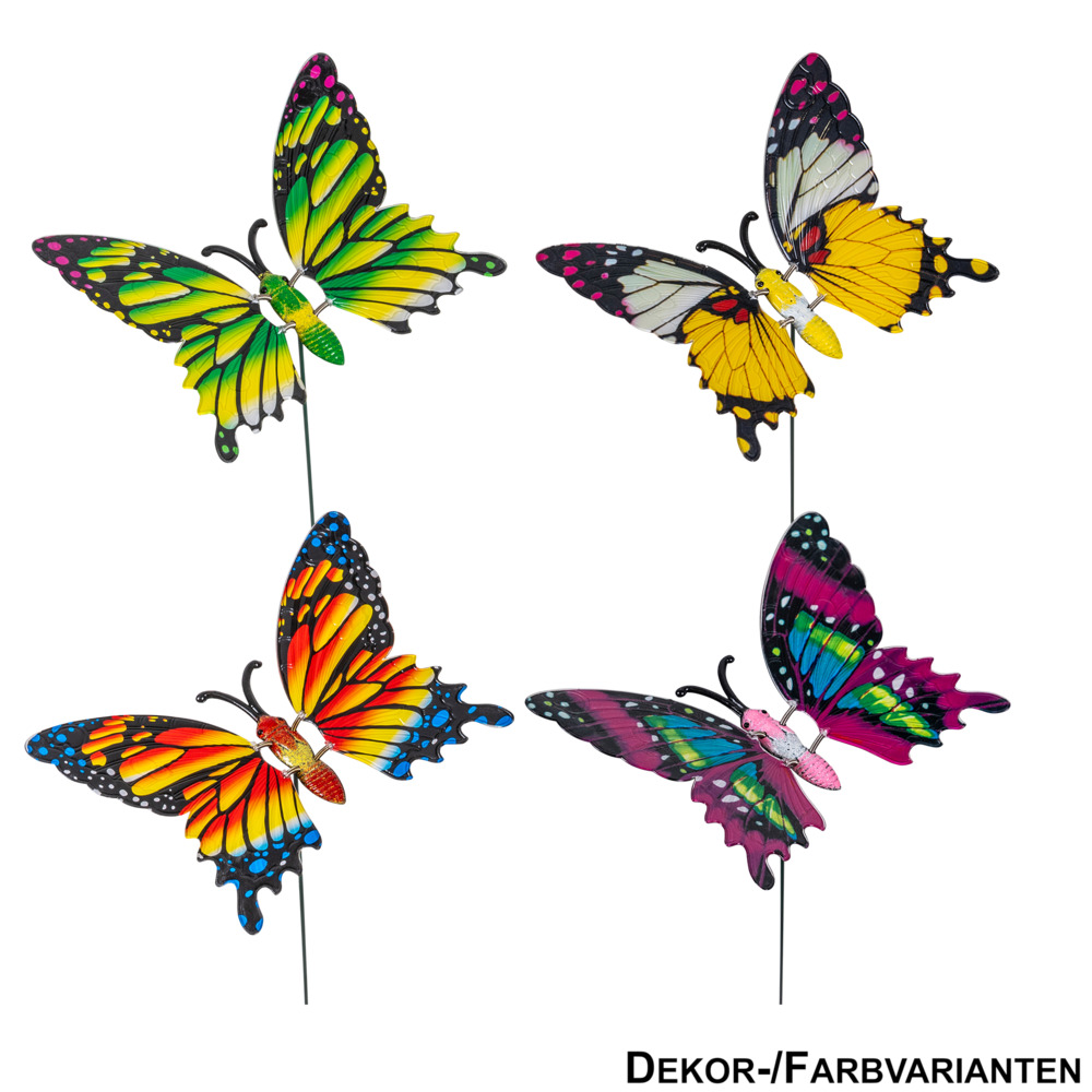 Gartenstecker 60 cm mit Schmetterling Farbauswahl