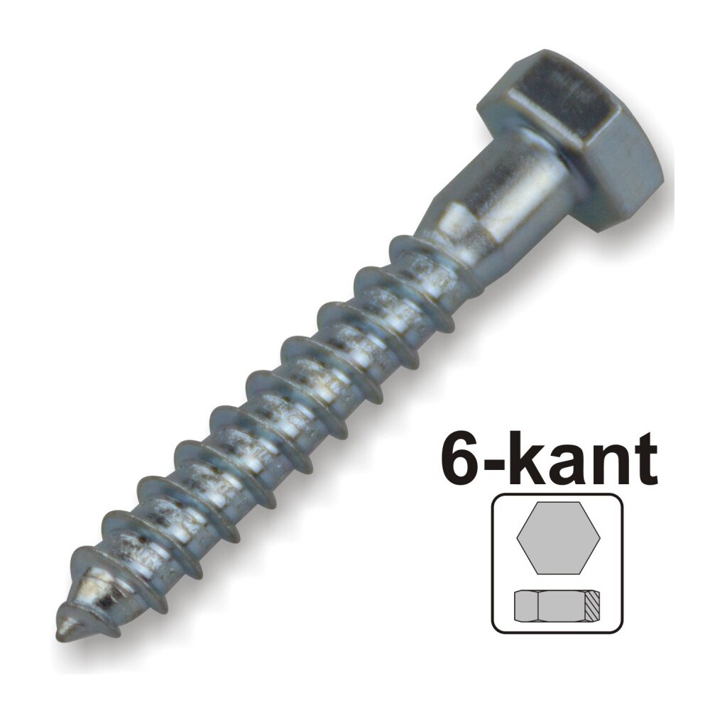 Sechskant Holzschraube 12x160 mm DIN571 galvanisch verzinkt