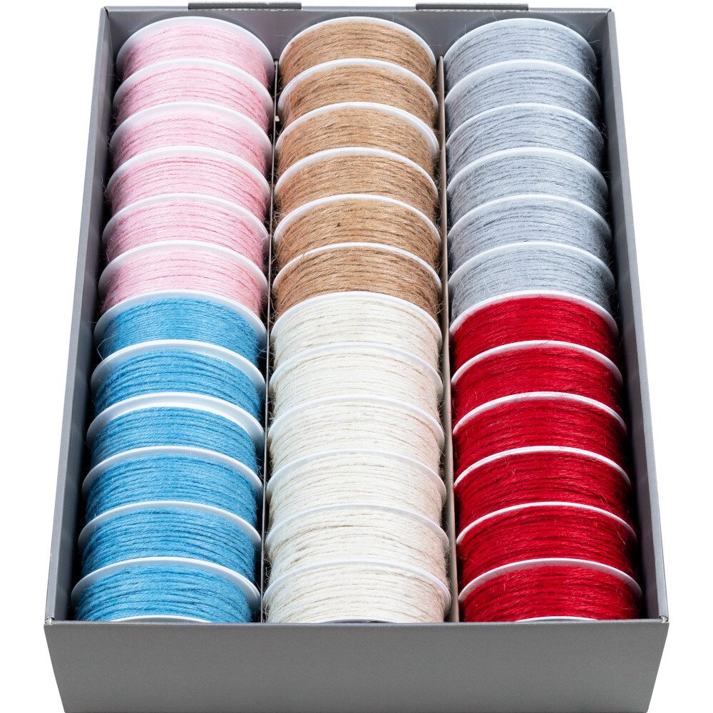 Jute-Kordelband "be green", farbig sortiert