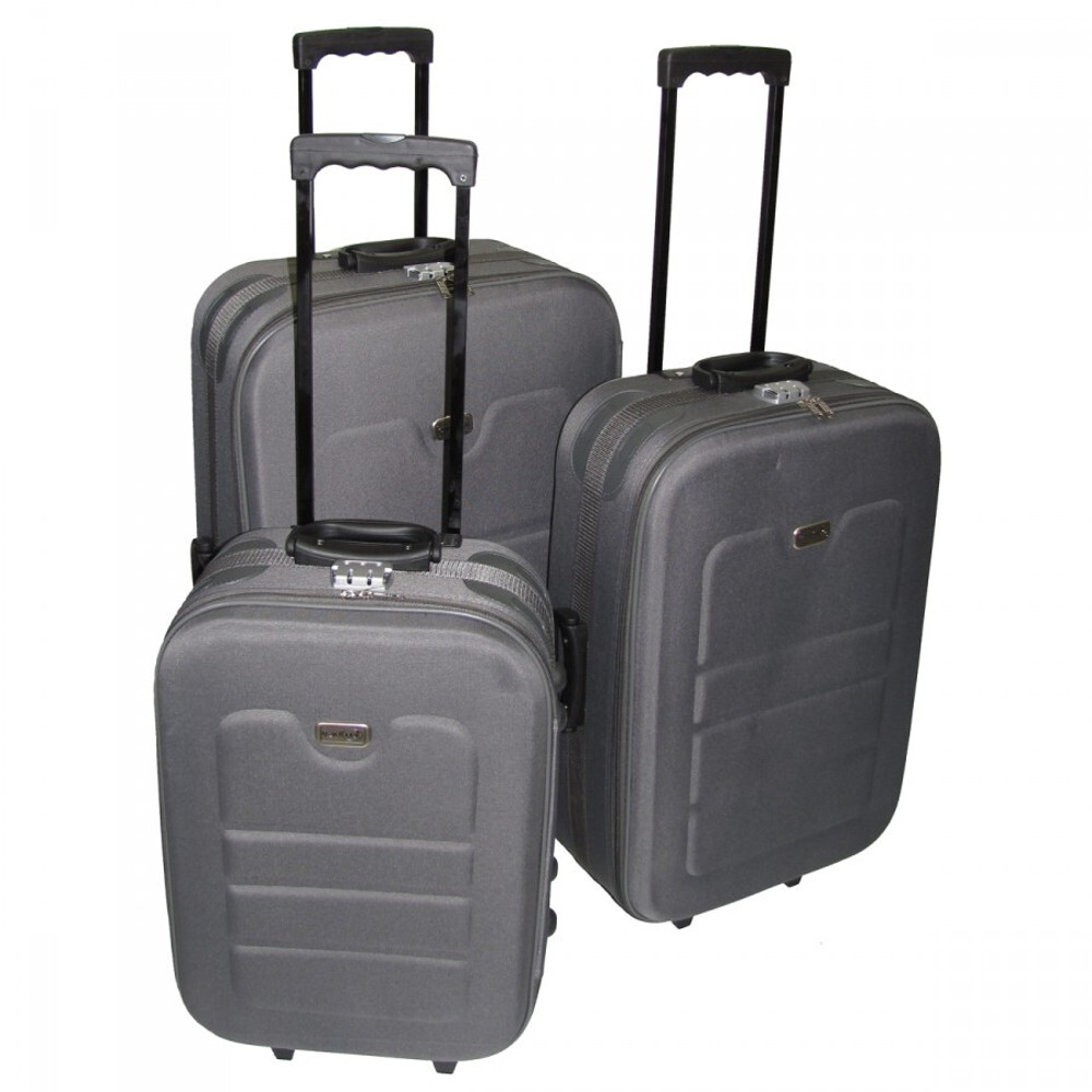 Trolley-Set 3-teilig aus EVA-Kunststoff in Grau