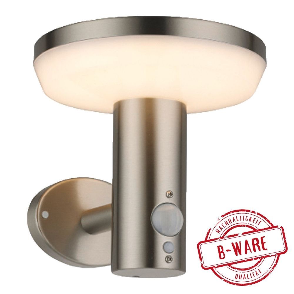 LED-Solar-Wandleuchte rund 4,4 W silber mit Bewegungsmelder B-Ware