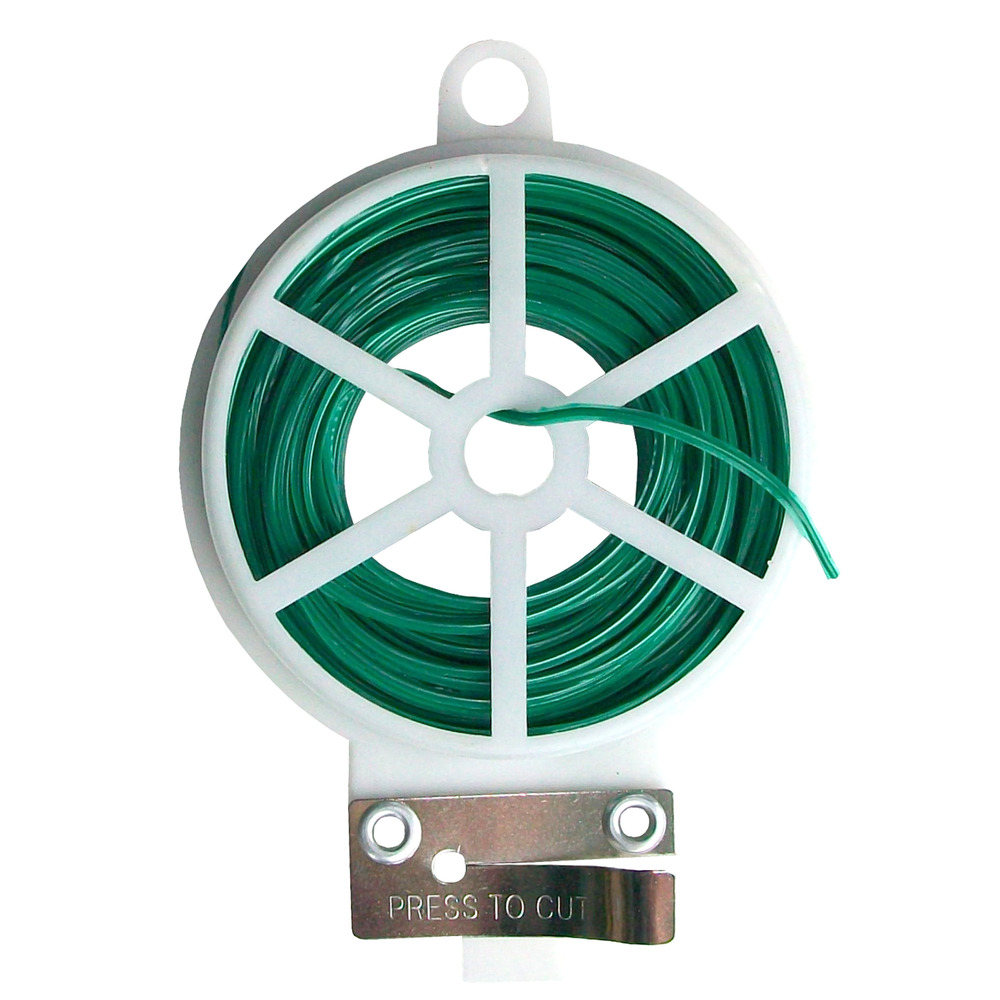Bindedraht 30 m gr&uuml;n mit Abschneider Gartendraht