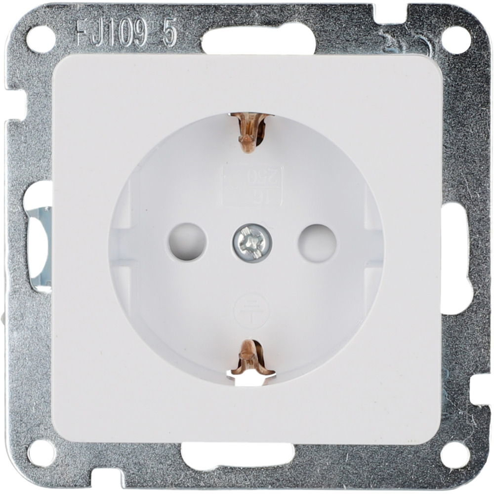 Steckdose LeMans mit Ber&uuml;hrungsschutz, ultrawei&szlig;