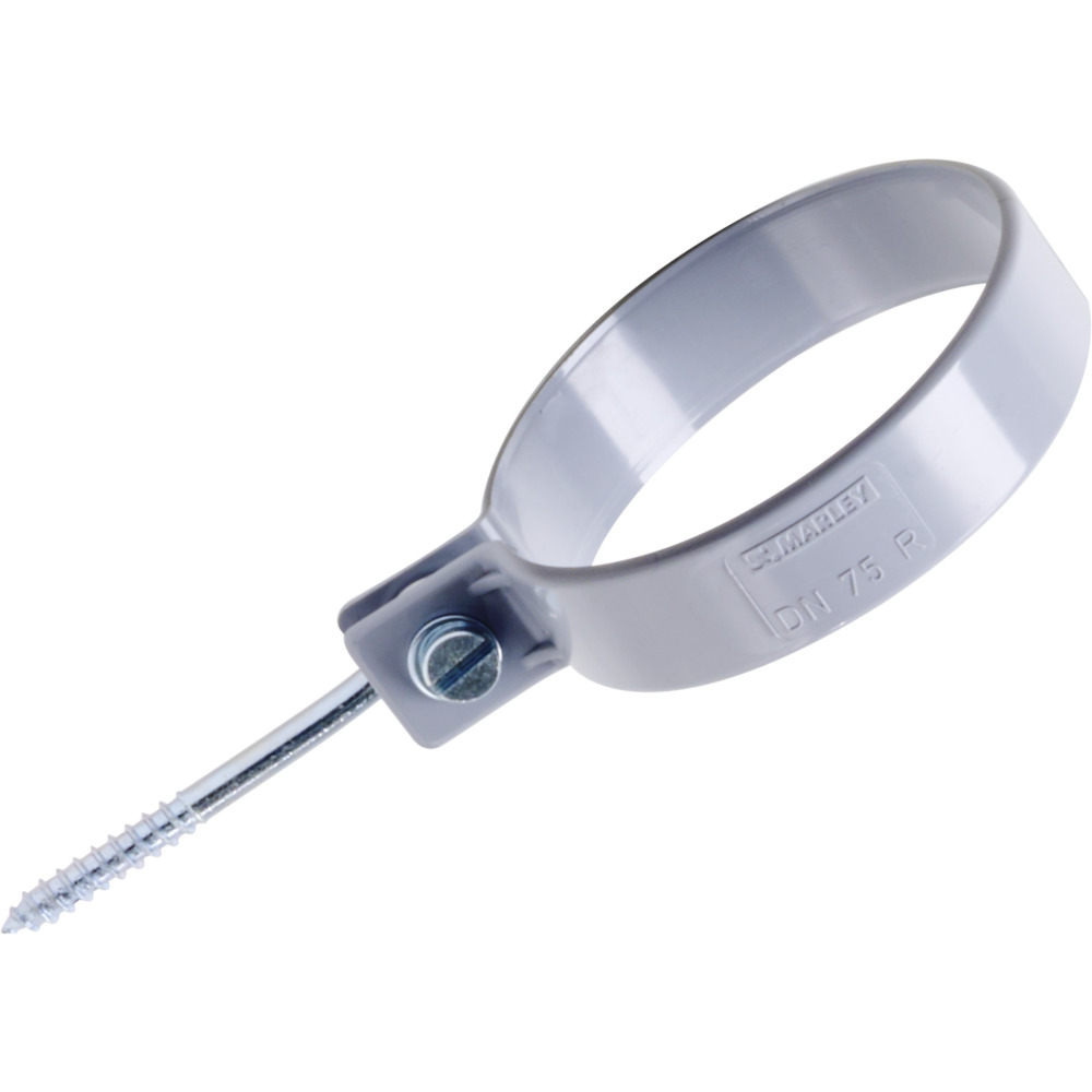 Marley Rohrschelle mit Ringschraube DN 75 Kunststoff grau 2 St&uuml;ck