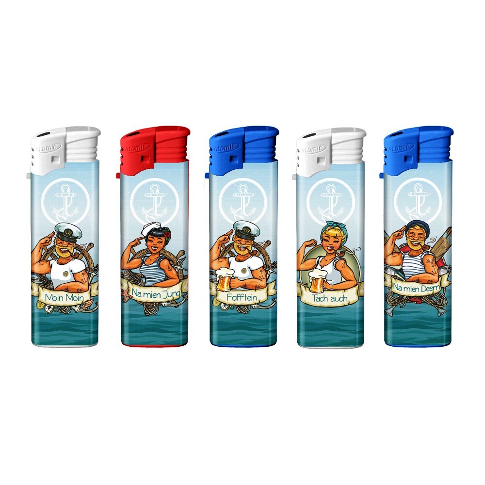 Feuerzeug Fofftein nachf&uuml;llbar in verschiedenen Seemann-Motiven