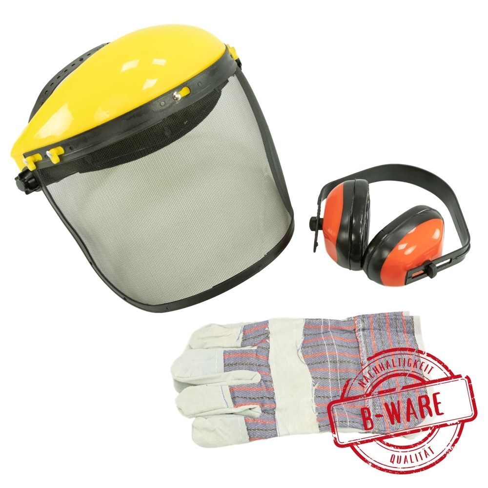 Arbeitsschutz-Set Gesichtsschutz, Geh&ouml;rschutz und Handschuhe B-Ware