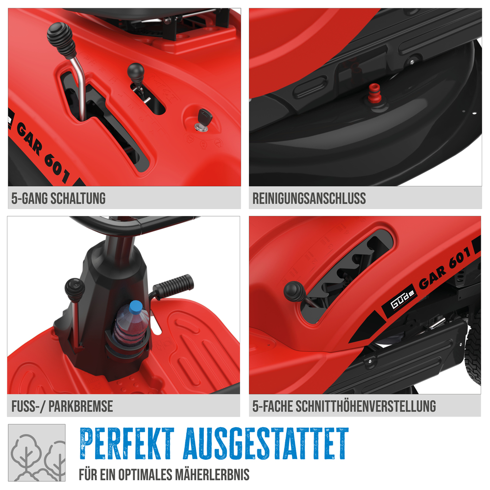 G&uuml;de&reg; Rasentraktor GAR 601 5-Gang Schaltung 6,5 PS image number 15