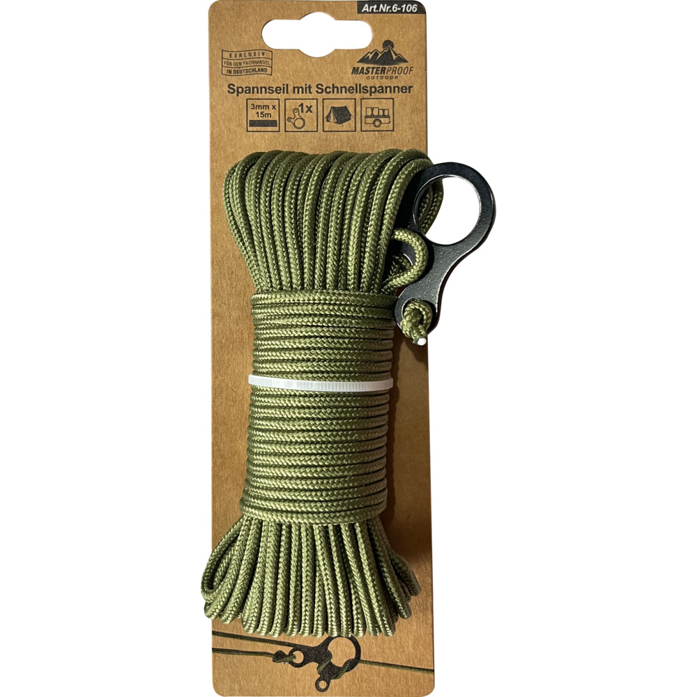 Spannseil mit Schnellspanner, 15m, gr&uuml;n image number 1
