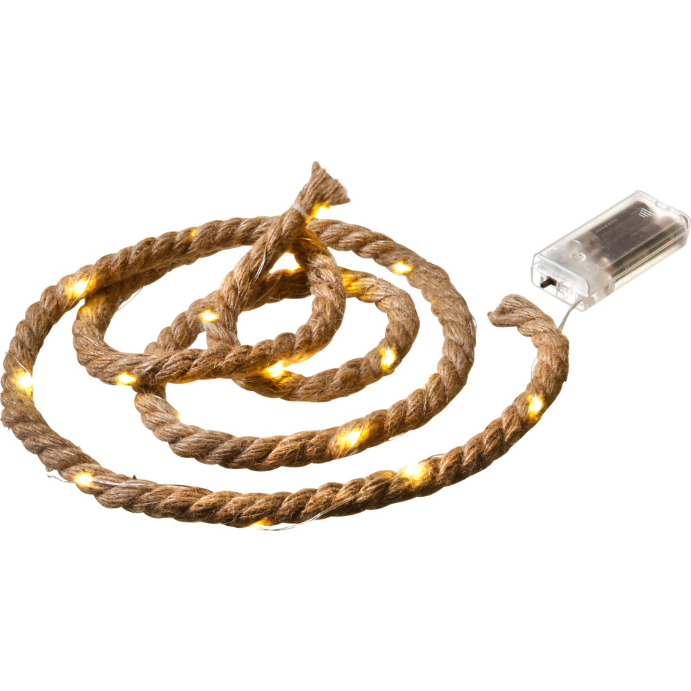 LED-Lichterkette Sisalseil 2,2 m 30 LEDs Timer